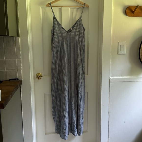 Elan Light Blue Striped Maxi Dress - Picture 1 of 6